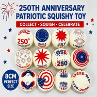 (HefengCL)250th Anniversary Patriotic Slow‑Rebound Squishy Toys, Independence Day Squeeze Toys, Ideal Party Favors Holiday Gifts