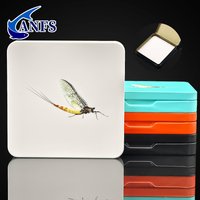 ANFS 1pc Square Metal Fly Fishing Box, Storage Box for Saltwater Freshwater Fishing