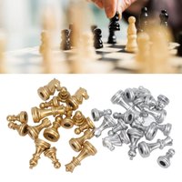 32 Pieces Chessmen Chess Pieces With 1.93in King Figures PS For Adults Kids Toy Gold And Silver