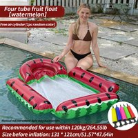 Fruit Themed Inflatable Pool Float, Mesh Water Lounger Chair, Multi-Use Floating Hammock for Swimming Pool, Lake & Beach Vacatio