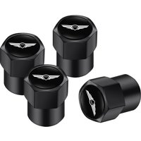 4Pcs Universal Aluminum Alloy Hexagonal Car Tire Valve Caps Cover Genesis Logo Airdust Waterproof Cars Truck Bike Accessories