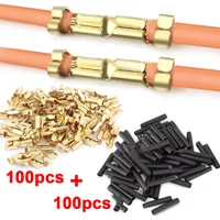 100 Sets U-Shaped Electrical Wire Connectors Set Crimp Terminals Block for Wiring Cable Lock Heat Shrink Tube Kits