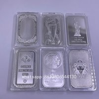 Srebrna sztabka 1 uncja Liberty Indian Head Lion Angel Design, srebrny pryzmat 1 uncja Troy Ounce, kolekcjonerskie sztabki srebrne z różnymi wzorami.