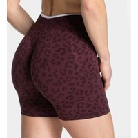 Leopard Print Color Block Yoga Shorts, High Waist Stretch Athletic Workout Shorts for Women, Casual Sports Gym Leggings