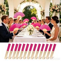 10-40pcs Personalized Engraved Rose Red Folding Paper Hand Fan with Gift bag & Customed Fan Party Wedding Supplies Souvenir