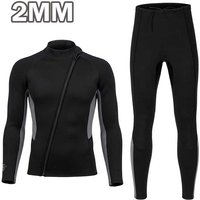 2MM Men Women Wetsuit Neoprene Scuba Diving Suit Zipper Jacket Pants Spearfishing Swimwear Kayak Surfing Swimsuit