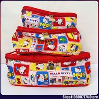 3pcs/Set Kawaii Hellokitty Storage Bag Cute Cartoon Portable Shoes Socks Clothes Travel Home Storage Bag Set Wholesale Gifts