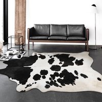 Living Room Irregular Faux Cowhide Carpet Light Luxury Decoration Bedroom Fluffy Plush Rug Office Thickened Anti-slip Floor Mat