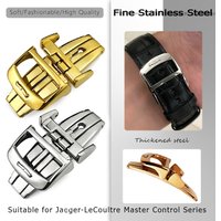 316L Stainless Steel 18mm Butterfly Clasp for Jaeger LeCoultre Master Leather Watch Strap Rose Gold Watchband Buckle Accessories