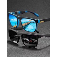 AliExpress 1/2/3/4PCS Men's Classic Square Polarized Sports Sunglasses Lightweight PC Frame UV400 Unisex Durability Driving Fishing Cycling