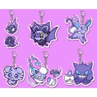 Espeon Gengar Chandelure Noibat Hisuian Zorua Espurr Original Acrylic Handmade Cute Cartoon Anime Keychain Pendant Toy Gift