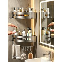 Adhensive Bathroom Shampoo Holder Shower Caddy Shelves Storage Organizer No Drill Shelf Corner Towel Holder Shelves For Bathroom
