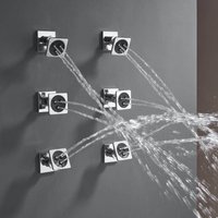 Square Chrome Shower Body Spray Water Saving Massage Side Sprayer Bathroom Accessories for SPA Experience Brass Shower Body Jet