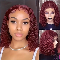 Water Wave Bob Wigs 10 Inch Real 100% Human Hair HD 13×4 Front Lace Wig For Women Professional 99J Colored Human Hair Wigs