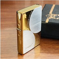 Zorro brass oil windproof lighter personalized creative ultra-thin square corner glossy classic