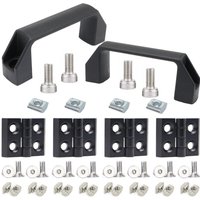4pcs 2020 Series Extruded Pivot Hinges for 20 Series Aluminum Extrusion Profile with 90mm Aluminium Door Handles and Frame Hinge