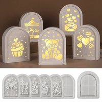 Love Lamp Silhouette Mold DIY Festival Atmosphere Ornament Gift Storage Box Making LED Night Light Plaster Cement Silicone Molds