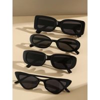 4Pcs Retro Fashion Mixed Shape Frame Sunglasses Uv Protection Casual Fashion Women's Sunglasses Set Fashion Wear Seaside Vacatio