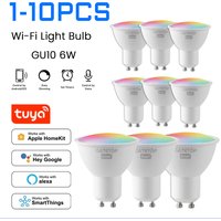 1-10 szt. Żarówka LED Smart Tuya GU10 WiFi, ściemnialna 1-100%, RGBCW, reflektor, aplikacja Smart Life, kompatybilna z Alexa i Google Home, sterowanie głosowe