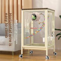 Large Bird Cage Parrot Cage Glass High Tiger Peony Cockatiel Durable Villa Breeding Splash Proof Shelter House Cage Bird House