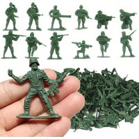 36pcs Miniature Plastic Soldier Models - 1.96 Inch Multicolor Military Figures for Party Decor, Birthday Gifts, Collectibles JXB