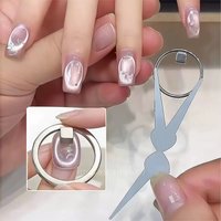 One ring magnet plus French manicure metal sheet magnet tool (no other tools added) - DIY nail art painting tool - nail art char