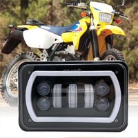 1 pièces DOT noir moto DRL lampe 4X6 phare LED pour Honda XR250 XR400 XR650 Suzuki DRZ accessoires lumière rectangulaire