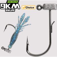 9KM Ned Jig Head Hook 10pcs Hex Mushroom Jig Head Hook with Keeper Swimbait Jig Hook Saltwater Freshwater for Trout Bass Walleye