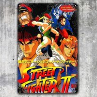 1k,Street Fighter 2 Retro Video Game Metal Poster - 20x30cm Tin Sign