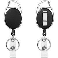 Retractable Badge Reel Heavy Duty Black Badge Reel for Nurse Hospital Office Supplies ID Lanyard Name Tag Card Badge Holder Gift