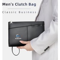 Car Logo Clutch Bag Leather Men Phone Money Credit Card Organizer For Volvo AWD C30 C70 S60 S80 S90 T6 V40 V50 V60 V70 V90 XC40