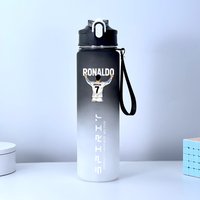 800ML Football Star Series Water Cup with Straws CR7 Fashion Drink Bottles Leakproof Outdoor Sport Fitness Portable Kettle Gift
