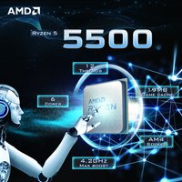 AMD Ryzen 5 5500 3.6GHz 6-Core 12-Thread Socket AM4 NEW Gaming Processor DDR4 L3=16M 65W 7NM R5 5500 but without fan