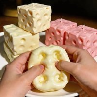 1Pc Giant Cheese Cube Squishy Toy Super Soft Mochi Squeeze Toy Anti-Stress Fidget Toy Funny Sensory Decompression Gift