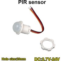 PIR Infrared Human Body Motion Sensor Switch 20mm Mounting Hole DC3.7V-24V Dual Mode (Light Control/Night Only & 24/7 Sensing)