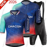AliExpress NONE France CMA-CGM Team 2026 Cycling Jersey Set Men Summer Bicycle Clothing Road Bike Shirts Suit Bicycle Bib Shorts MTB Maillot