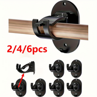 2/4/6Pcs Curtain Rod Holders - Heavy Duty No Drill Wall Mount Brackets with Screws for Window Curtain Rods