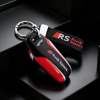 Fashion ABS Leather Car Key Case Cover For Audi A6 C9 S6 RS6 A5 B10 A3 Q5 Q6 2026 Protected Shell Fob Keychain Accessories