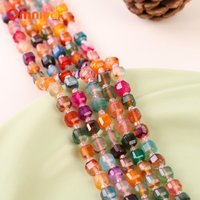 Jewelry sets Natural Stone Faceted Colorful agate cube sugar Beads For Jewelry Making DIY Versatile Accessories 15 '' 6/8/10MM