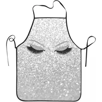 Custom Bib Glitter Eyelash Pattern Aprons for Men Women Unisex Adult Chef Kitchen Cooking Lash Artist Tablier Cuisine Gardening