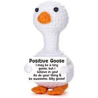1 Pc funny goose crochet doll - positive energy handmade decorative item for desk decoration, great item for your collection
