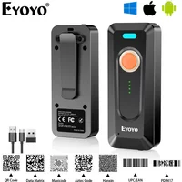 Eyoyo EY-039 2024 New Bluetooth Barcode Scanner 2D QR Wireless Mini 1D Bar Code Reader With Clip&Power Indicator,2000mAh Battery
