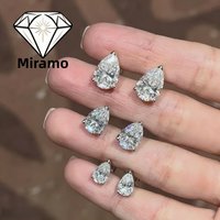 0.5-4Ct Pear Cut/Water Drop Moissanite Earrings Minimalist Stylish Stud Earrings for Women S925 Sterling Silver with Certificate