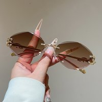 KAMMPT Rimless Rhomboid Shaped Sunglasses Men 2026 Fashion Gradient Casual Shades Women Trendy Luxury Brand Design Sun Glasses