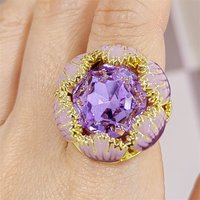 18K Gold Plated Women Rings Gift for friend Mom Sisters Wife Luxury Party Wedding Ring Fashion Accessories Free Shipping No Fade