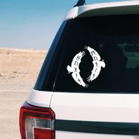 Car Sticker Hugin Munin Odins ravens in Elder Futhark Decals Viking Asatru Vinyl Stickers for Car Window Laptop Pagan Decor