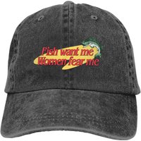 Fish Want Me Women Fear Me Classic Baseball Caps Peaked Cap Fish Go Fishing Fisherman Sun Shade Hats for Men Women
