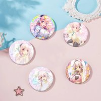 Anime Super S-sonico pink Badge Set Glass Shine Brooches Lapel Backpack Costume Gifts Decoration birthday