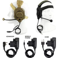 Outdoor Tactical Headset Microphone Bowman Elite II Headset U94 PTT For Kenwood Baofeng UV-5R Radio CS Hunting Gear