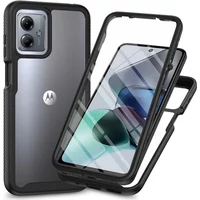 Hybrid TPU/PC Case for Moto G54 G14 G84 with PET Screen Film 360 Degree Full Coverage Crystal Shockproof Cover For Motorola G84
